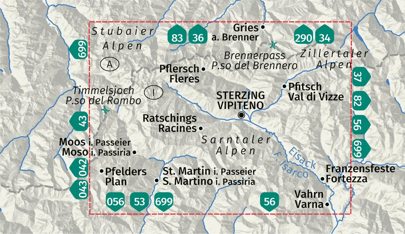 Bild: 9783991541929 | KOMPASS Wanderkarte 44 Sterzing / Vipiteno 1:50.000 | (Land-)Karte