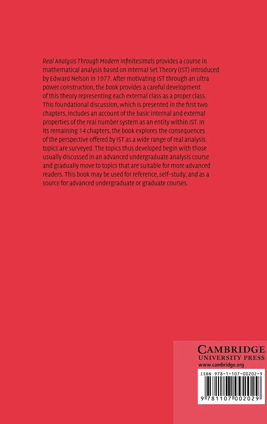 Rückseite: 9781107002029 | Real Analysis Through Modern Infinitesimals | Nader Vakil | Buch