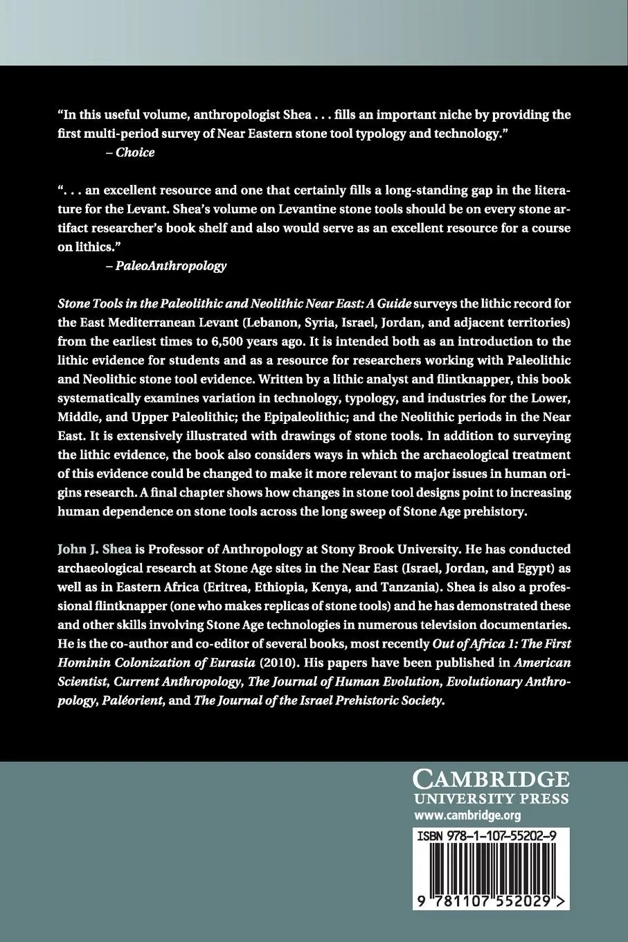 Rückseite: 9781107552029 | Stone Tools in the Paleolithic and Neolithic Near East | John J. Shea