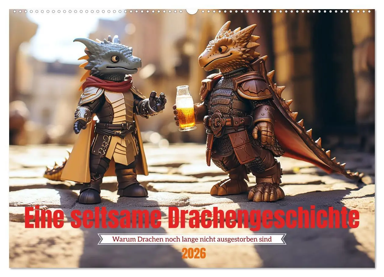 Cover: 9783457512029 | Eine seltsame Drachengeschichte (Wandkalender 2026 DIN A2 quer),...