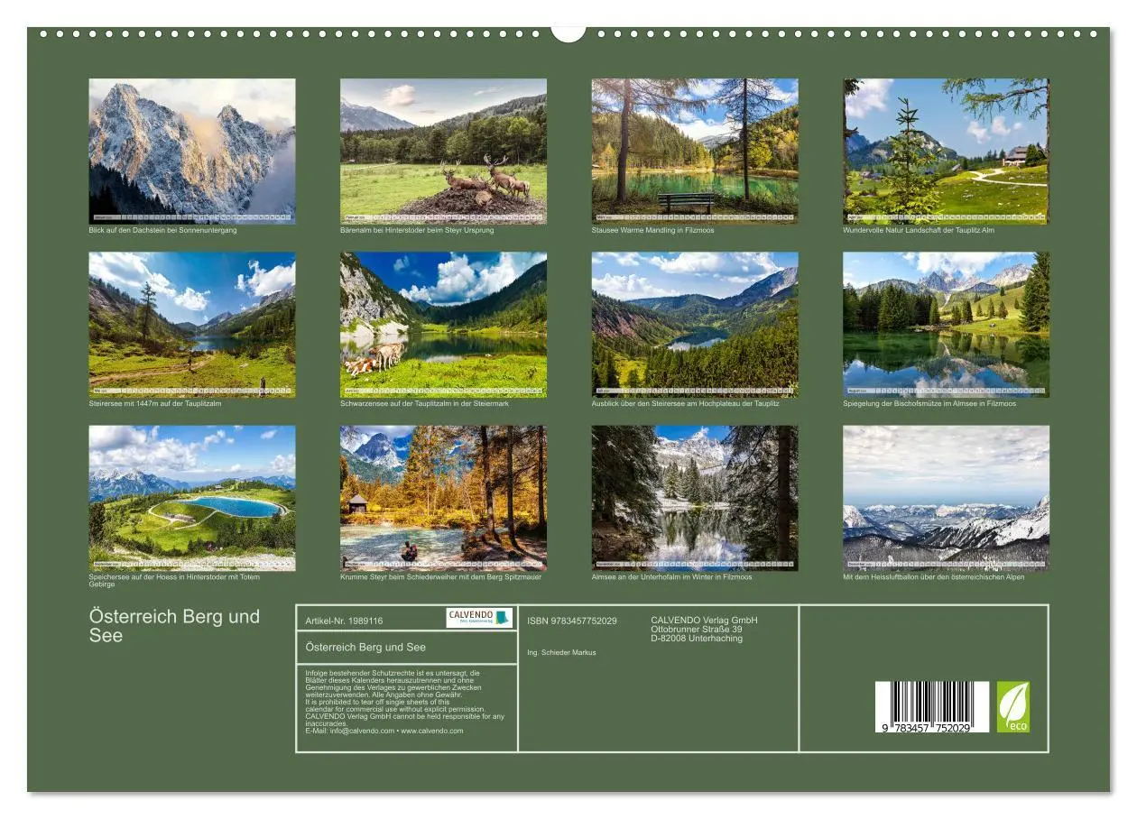 Bild: 9783457752029 | Österreich Berg und See (hochwertiger Premium Wandkalender 2026 DIN...