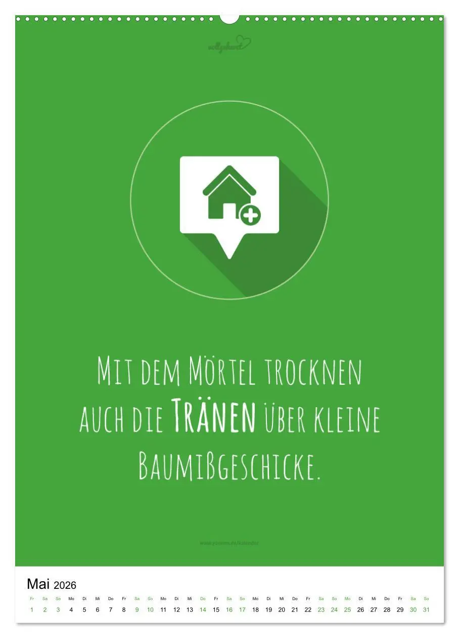 Bild: 9783516392029 | vollgeherzt: Der besondere Kalender für Bauherren mit motivierenden...