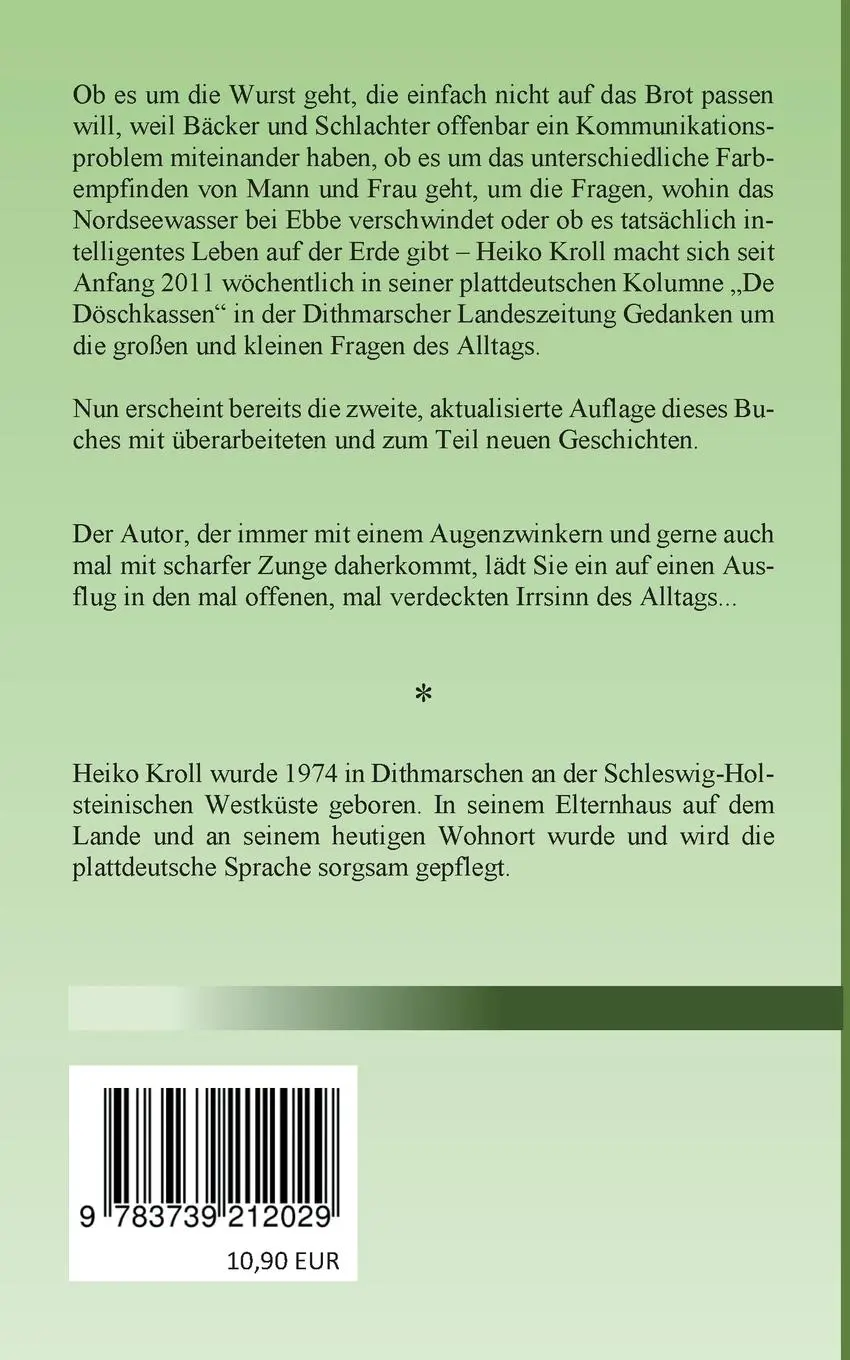 Rückseite: 9783739212029 | De Döschkassen | Lütte Geschichen op Platt to'n Dör- un Vörlesen