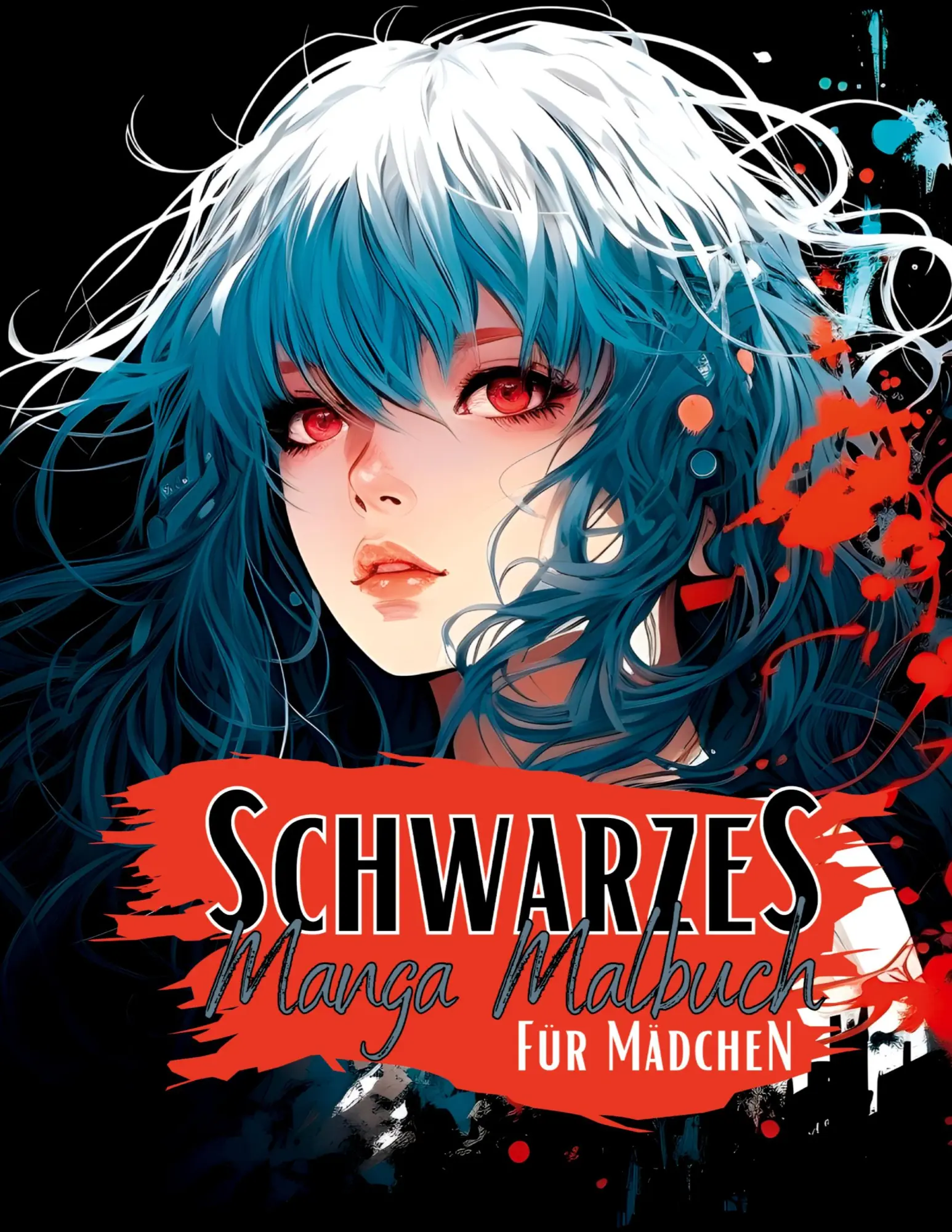 Cover: 9783384002129 | Schwarzes Manga Malbuch für Mädchen. | Lucy´s Manga Malbücher | Buch