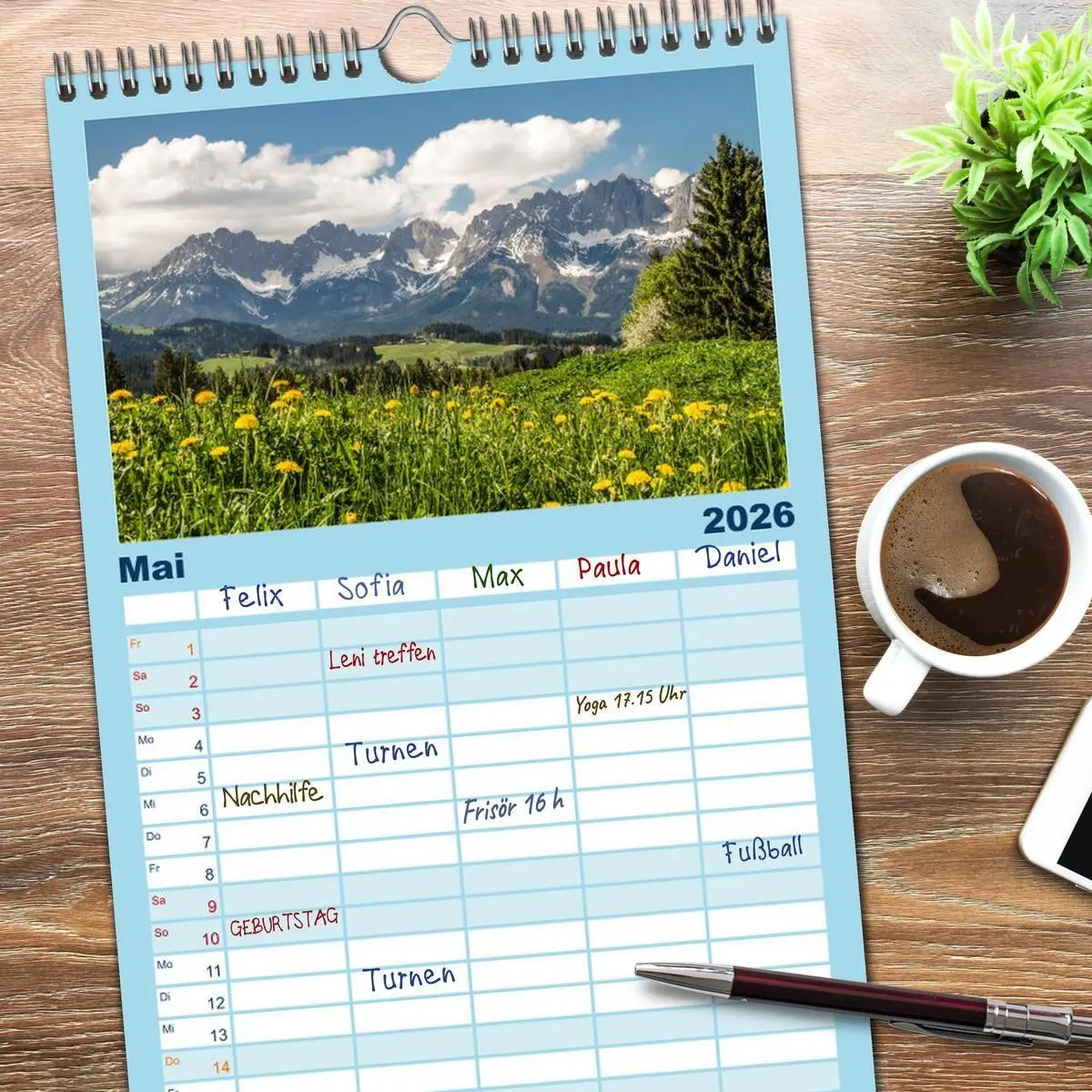 Bild: 9783516522129 | Familienplaner 2026 - Der Wilde Kaiser, das Kletterparadies bei...