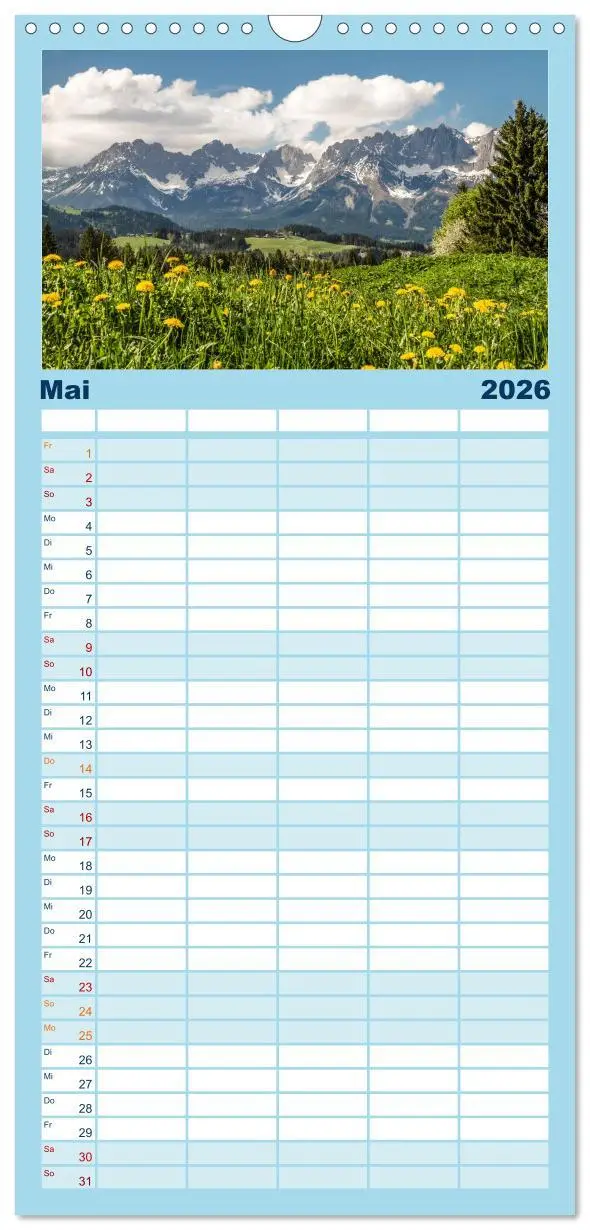 Bild: 9783516522129 | Familienplaner 2026 - Der Wilde Kaiser, das Kletterparadies bei...