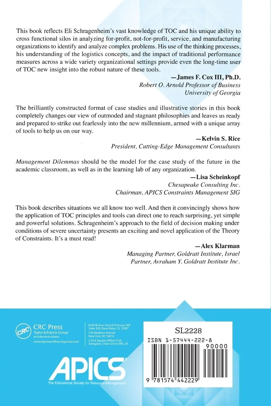 Rückseite: 9781574442229 | Management Dilemmas | Eli Schragenheim | Taschenbuch | Englisch | 1998