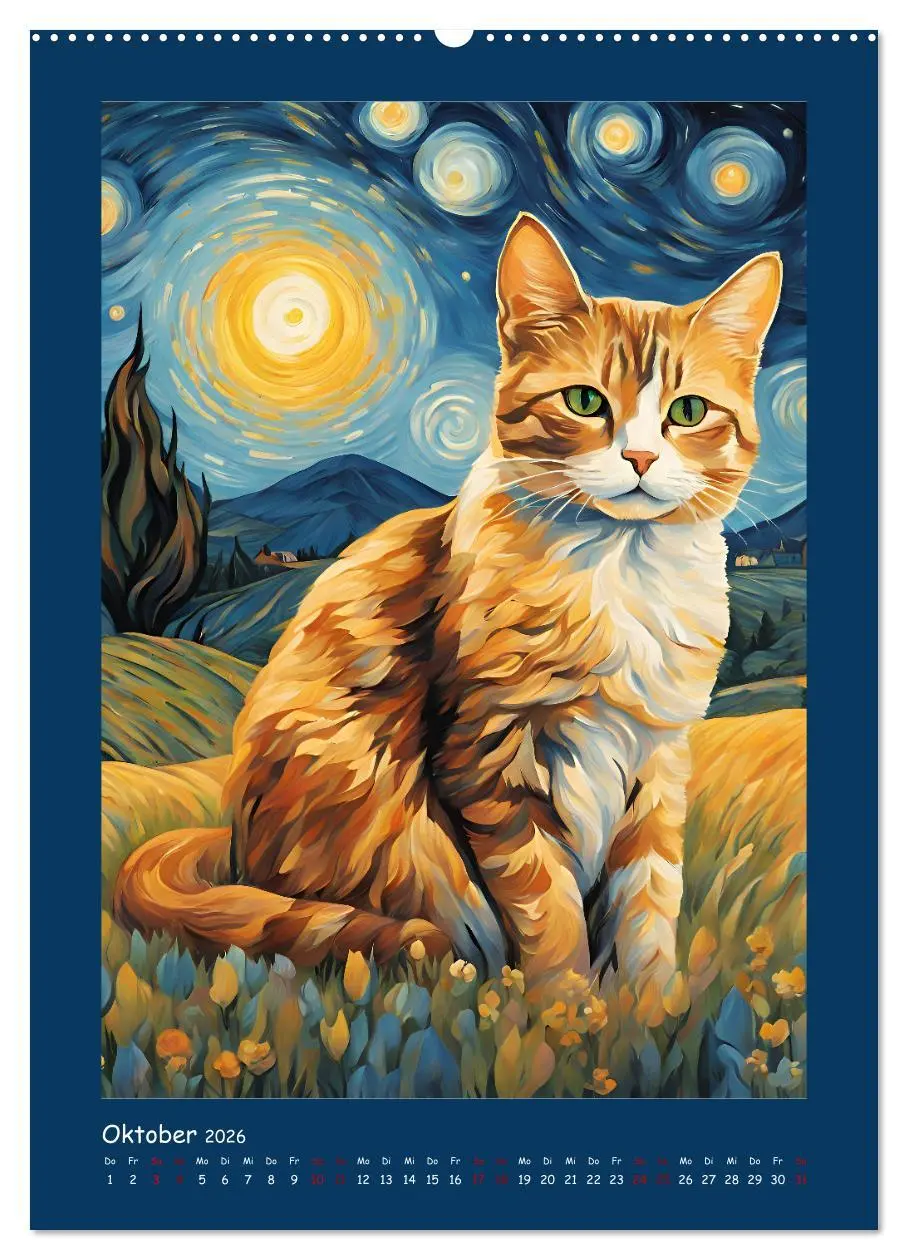 Bild: 9783457282229 | Katzen im Farbenspiel (hochwertiger Premium Wandkalender 2026 DIN...