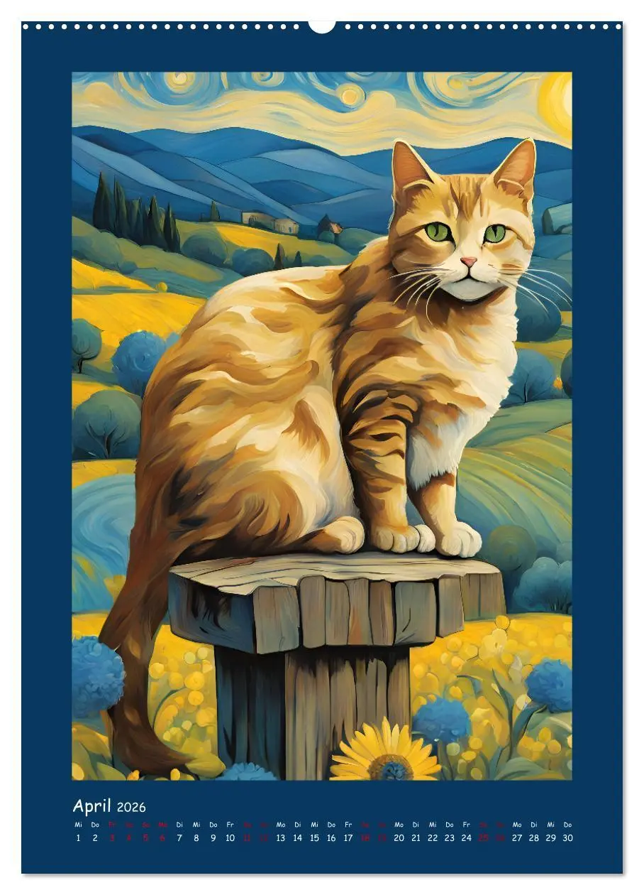 Bild: 9783457282229 | Katzen im Farbenspiel (hochwertiger Premium Wandkalender 2026 DIN...