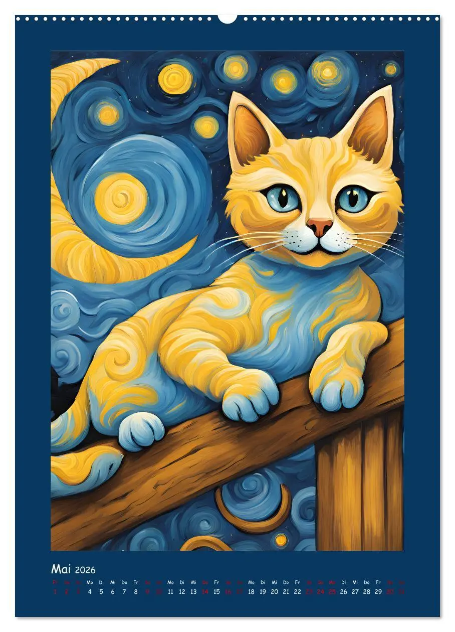 Bild: 9783457282229 | Katzen im Farbenspiel (hochwertiger Premium Wandkalender 2026 DIN...