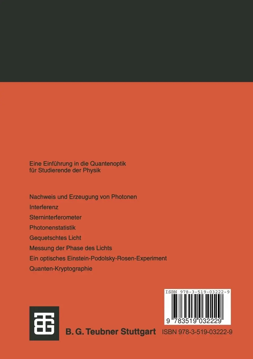 Rückseite: 9783519032229 | Photonen | Eine Einführung in die Quantenoptik | Harry Paul | Buch