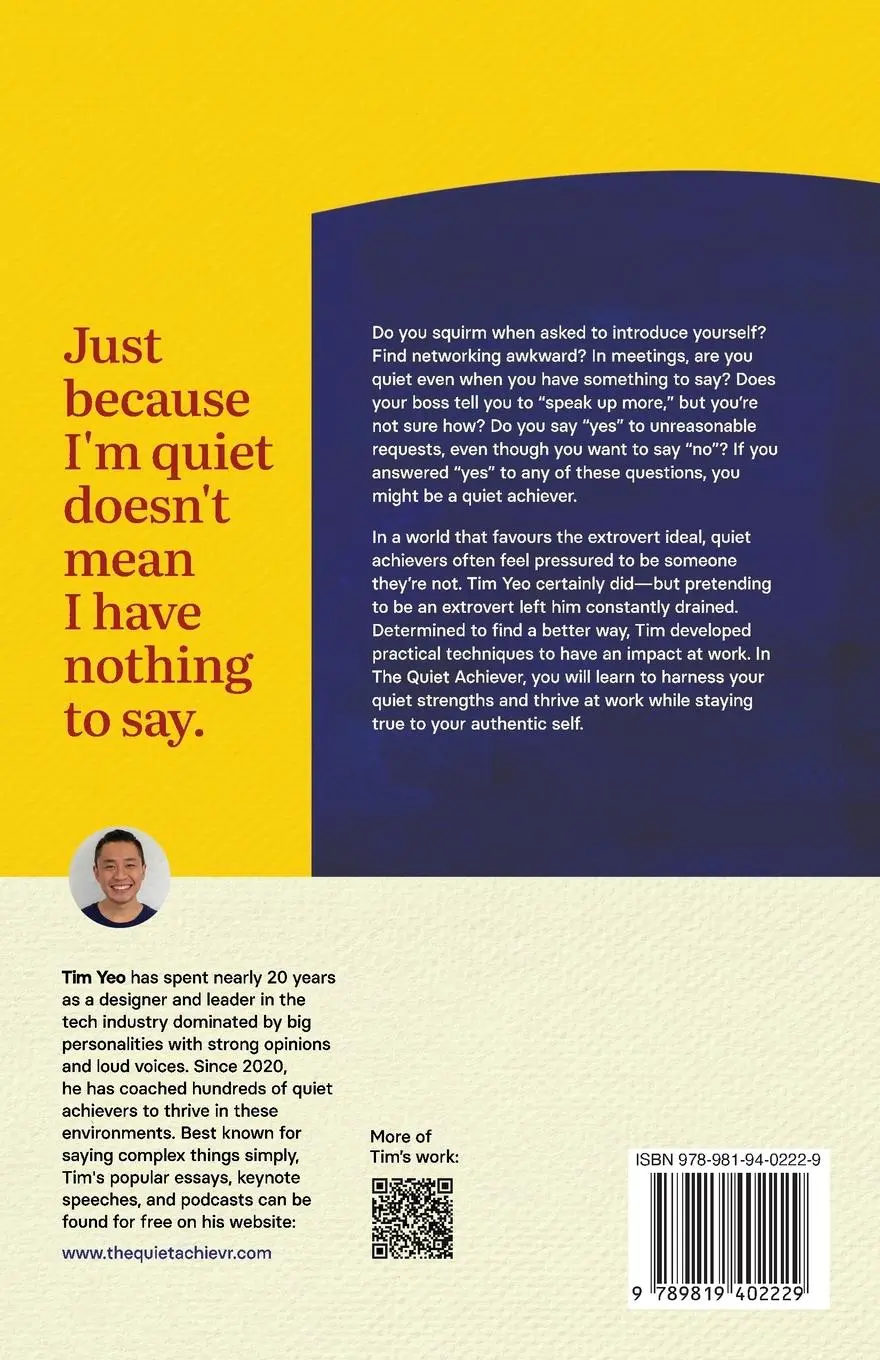 Rückseite: 9789819402229 | The Quiet Achiever | Tim Yeo | Taschenbuch | Englisch | 2024
