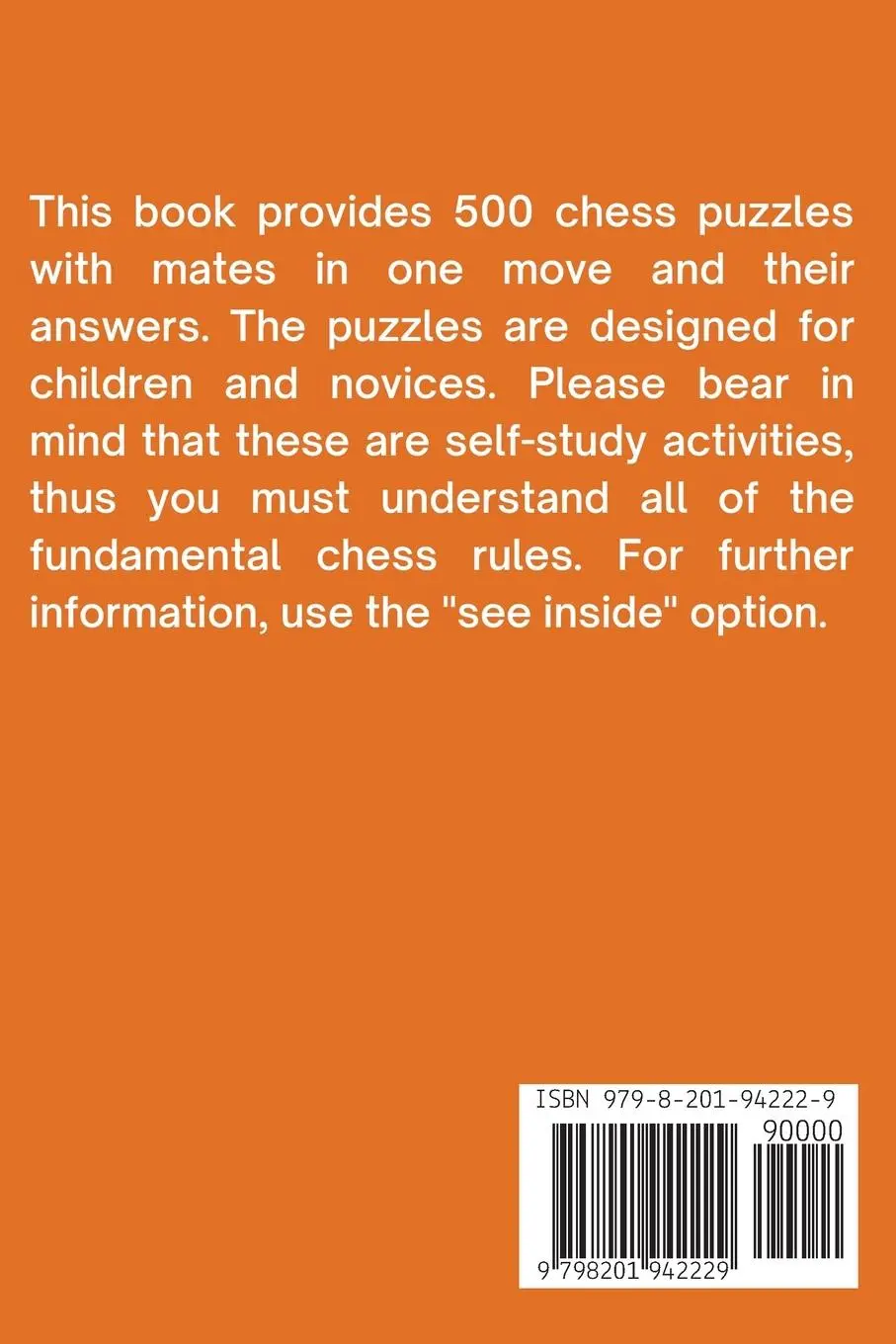 Rückseite: 9798201942229 | 500 Checkmate Chess Puzzles in One Move, Part 2 | Charles Morphy