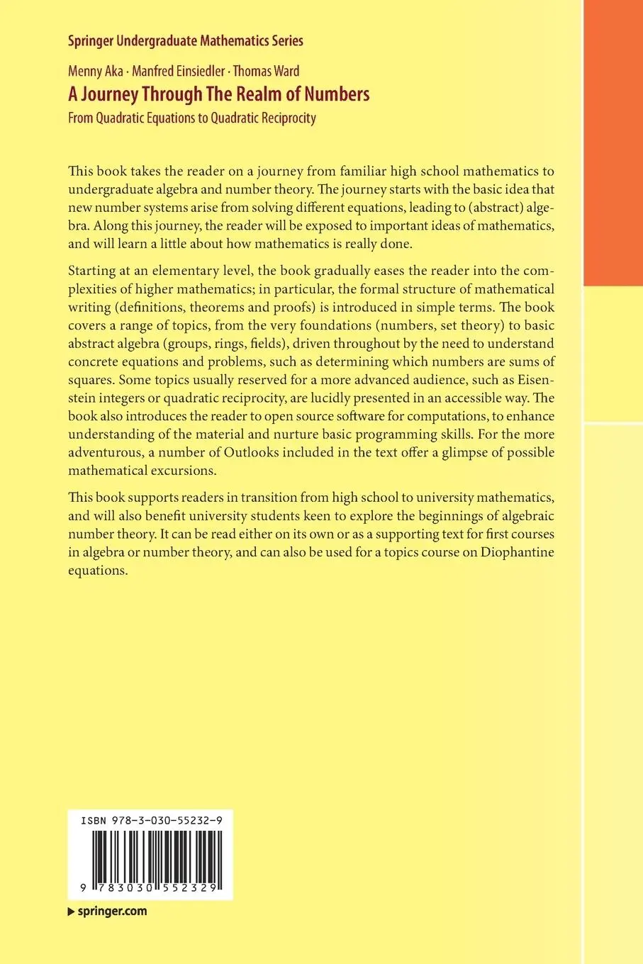 Rückseite: 9783030552329 | A Journey Through The Realm of Numbers | Menny Aka (u. a.) | Buch