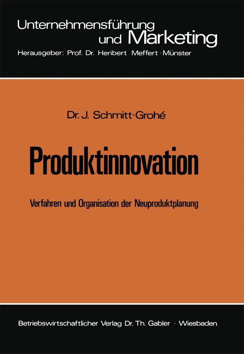 Cover: 9783409362429 | Produktinnovation | Verfahren und Organisation der Neuproduktplanung