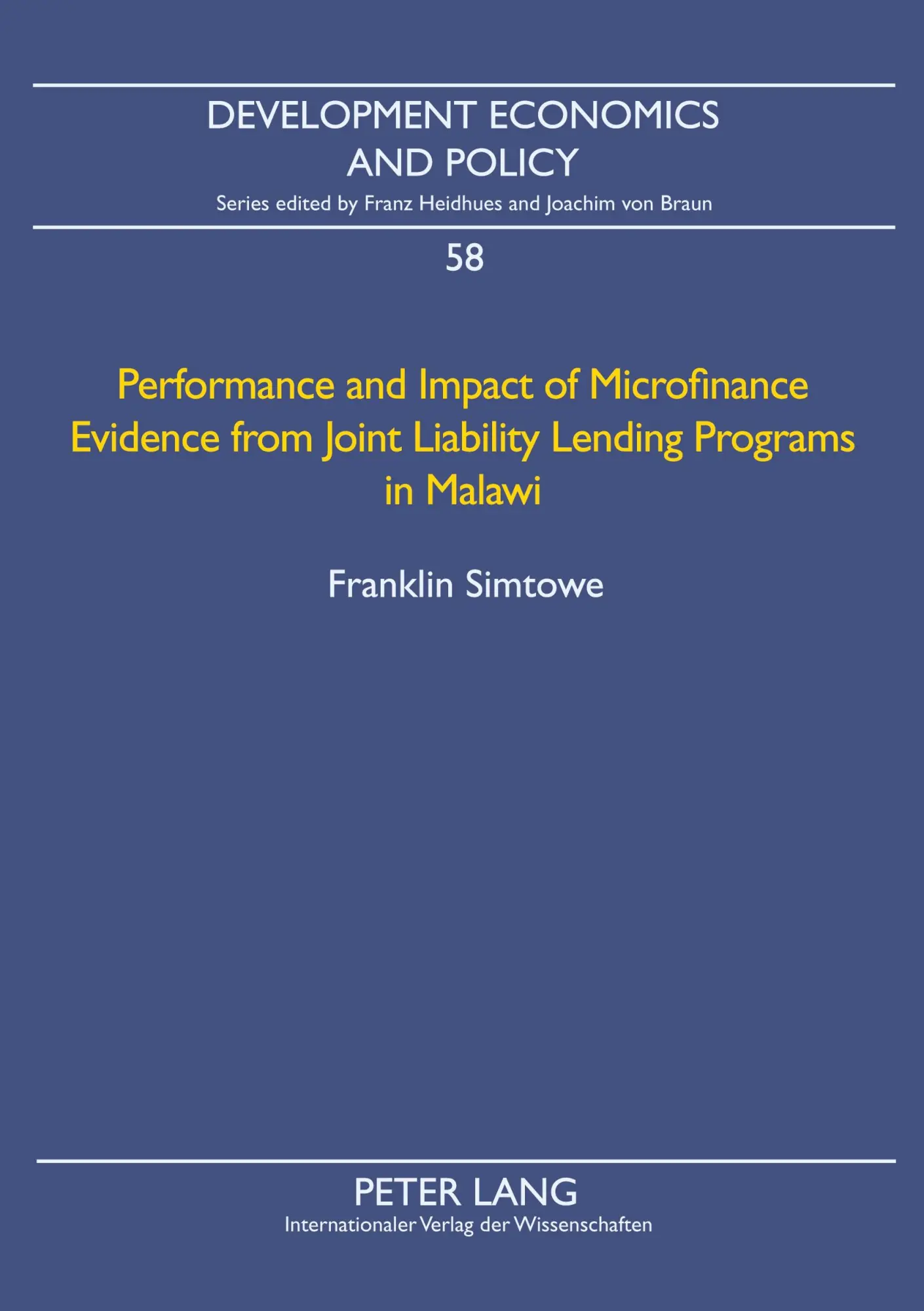 Cover: 9783631572429 | Performance and Impact of Microfinance | Simtowe | Taschenbuch | 2008