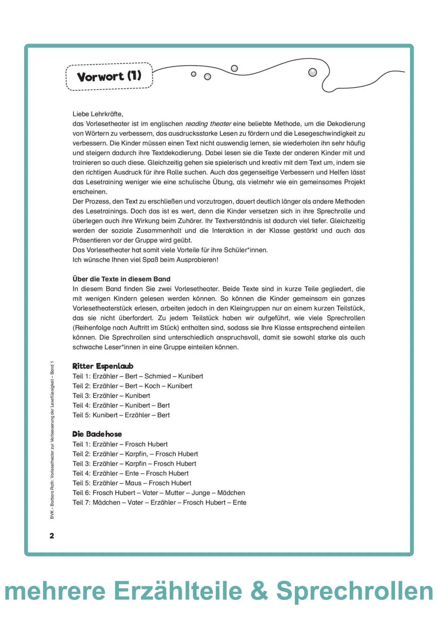 Bild: 9783965202429 | Vorlesetheater Band 1 | zur Verbesserung der Leseflüssigkeit | Rath