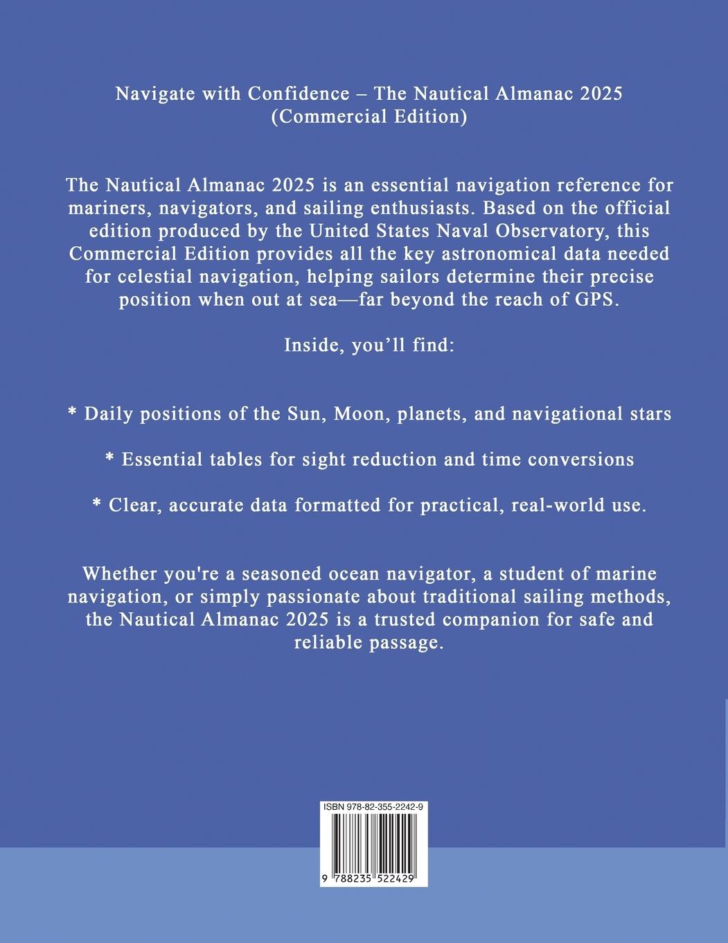 Rückseite: 9788235522429 | The 2025 Commercial Nautical Almanac for Mariners and Navigators