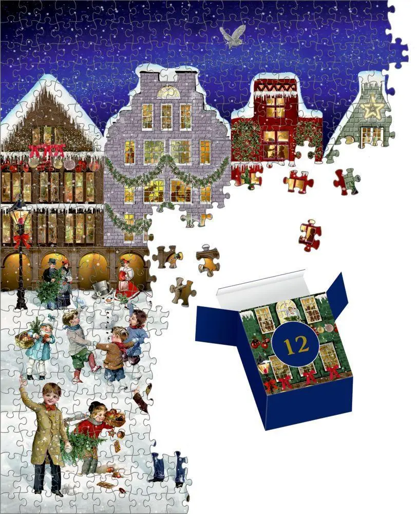 Bild: 4050003952529 | Puzzle-Adventskalender - Winterabend in der Stadt | Kalender | 1 S.