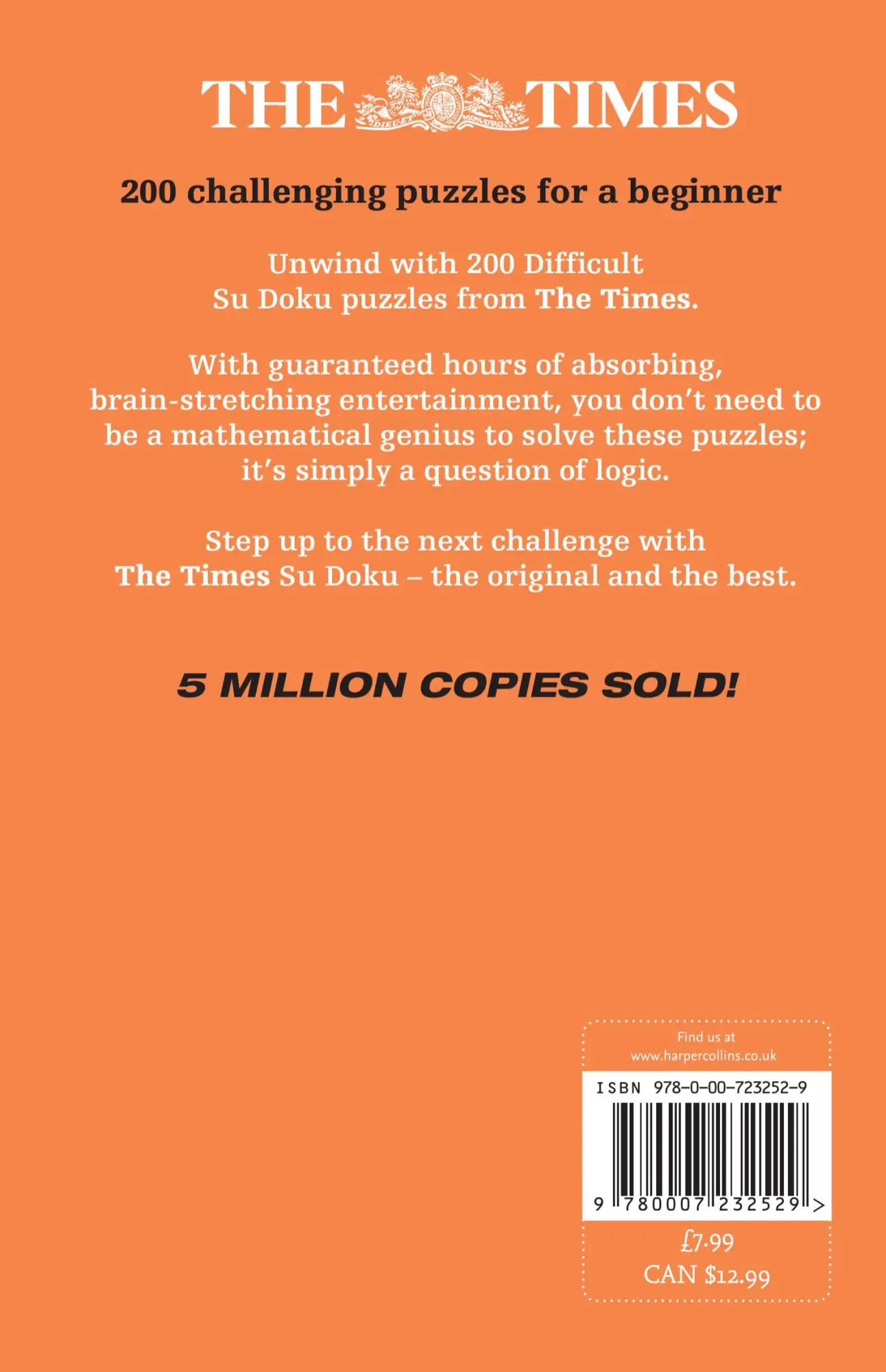 Rückseite: 9780007232529 | The Times Difficult Su Doku | Wayne Gould | Taschenbuch | Englisch