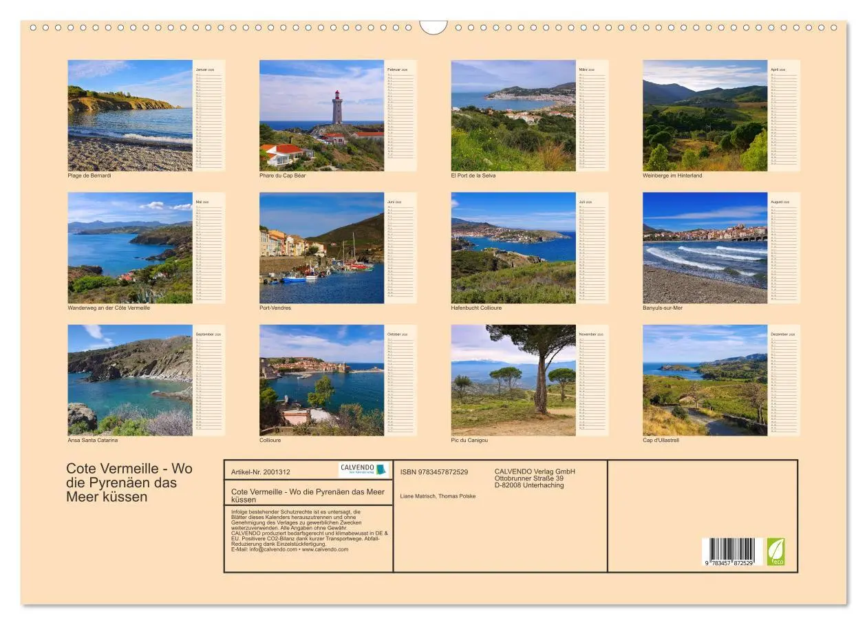 Bild: 9783457872529 | Cote Vermeille - Wo die Pyrenäen das Meer küssen (Wandkalender 2026...