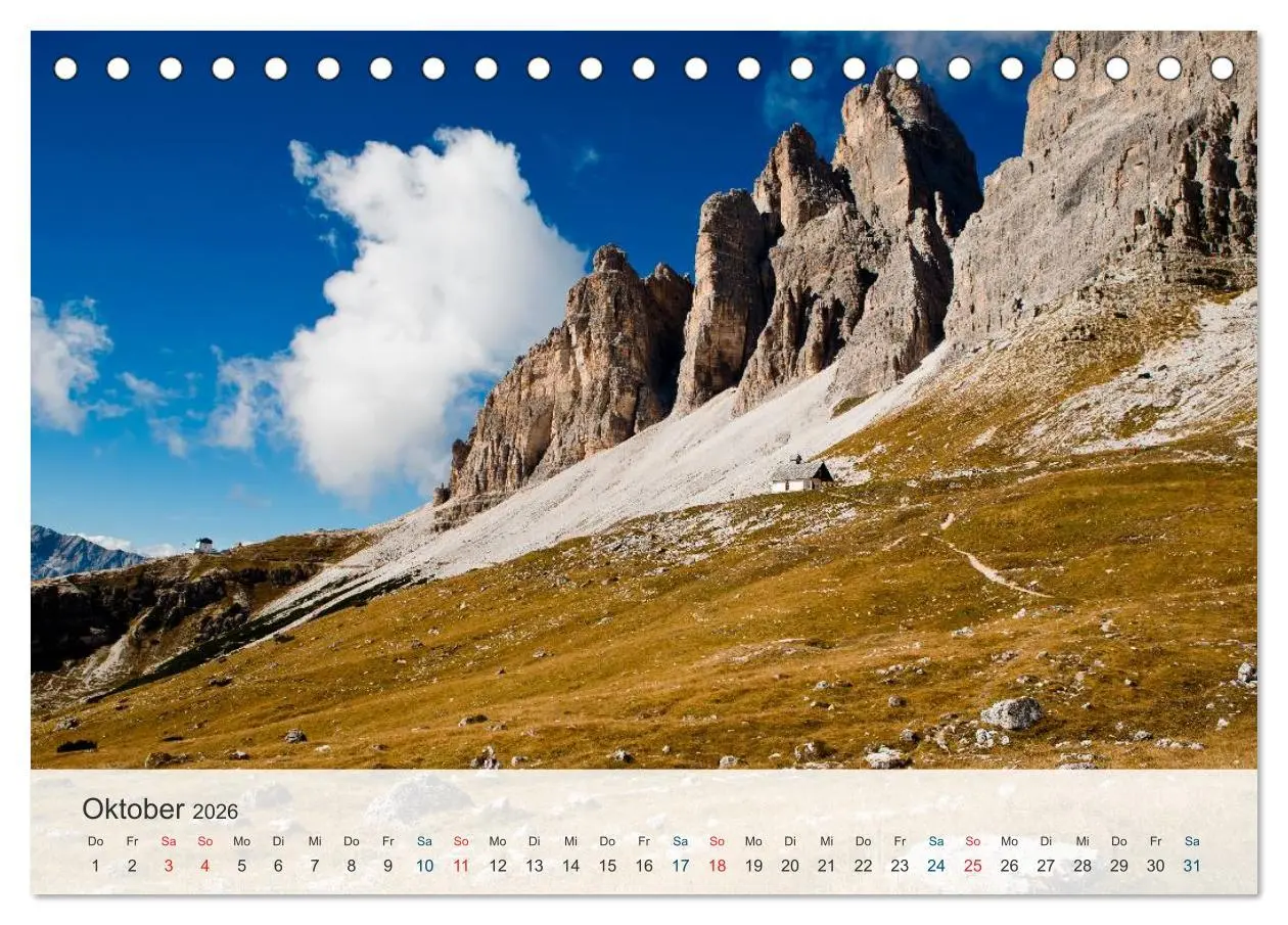 Bild: 9783516032529 | Dolomiten - Rundreise um Drei Zinnen (Tischkalender 2026 DIN A5...
