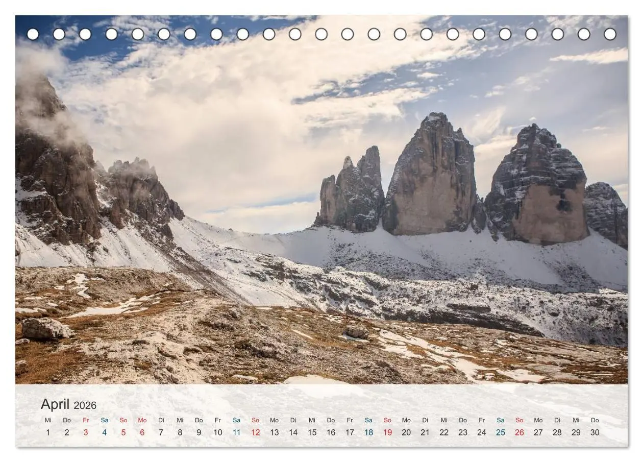 Bild: 9783516032529 | Dolomiten - Rundreise um Drei Zinnen (Tischkalender 2026 DIN A5...