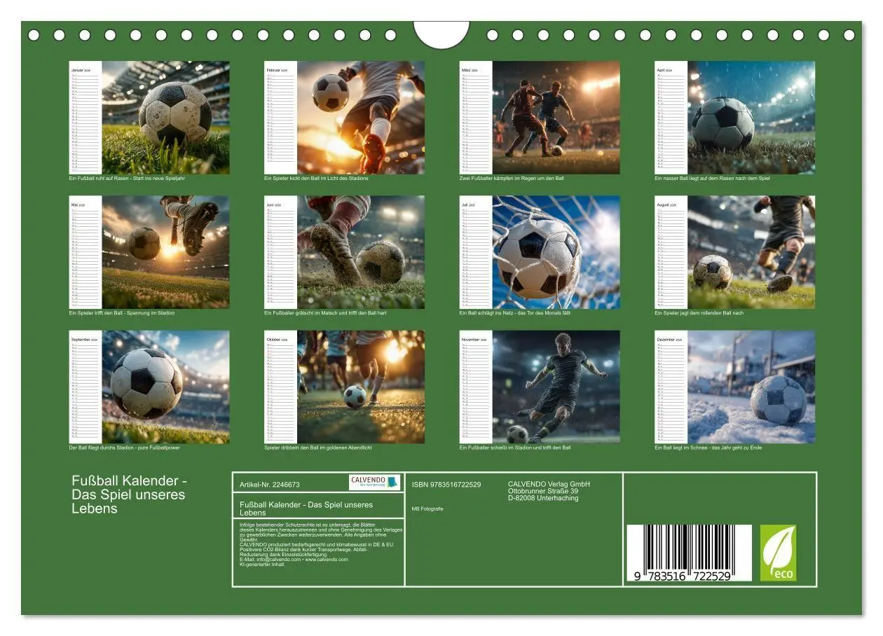 Bild: 9783516722529 | Fußball Kalender - Das Spiel unseres Lebens (Wandkalender 2026 DIN...