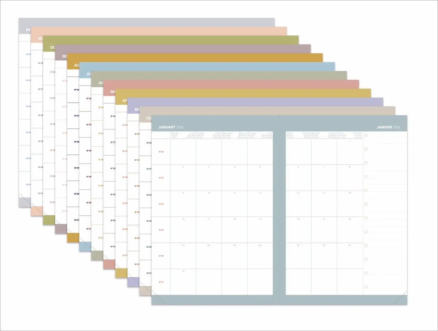 Bild: 3371010532629 | Minister Pastell Grün 2026 | Kalender im Schreibtischformat | Vadis