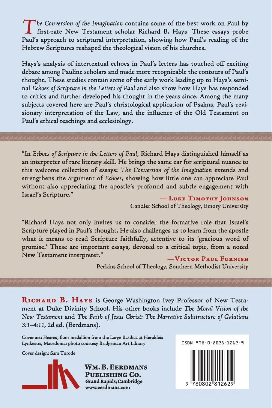 Rückseite: 9780802812629 | The Conversion of the Imagination | Richard B. Hays | Taschenbuch