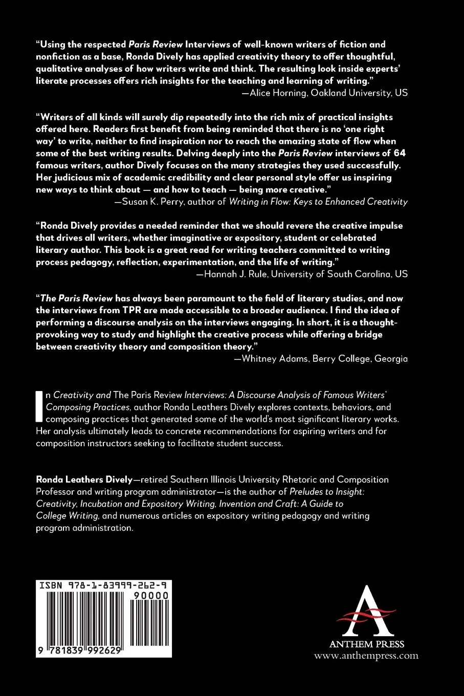 Rückseite: 9781839992629 | Creativity and "the Paris Review" Interviews | Ronda Leathers Dively