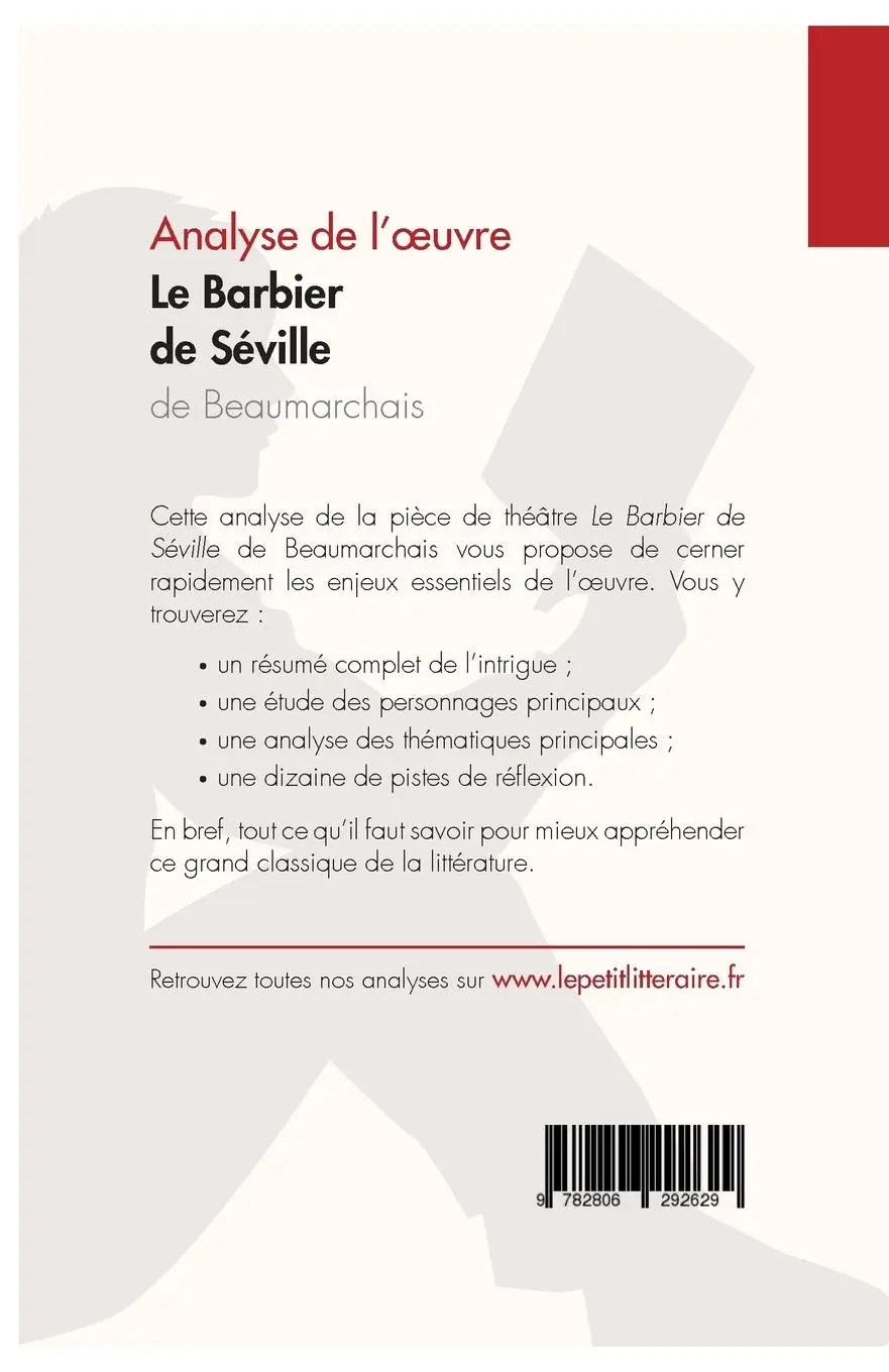 Rückseite: 9782806292629 | Le Barbier de Séville de Beaumarchais (Analyse de l'oeuvre) | Buch