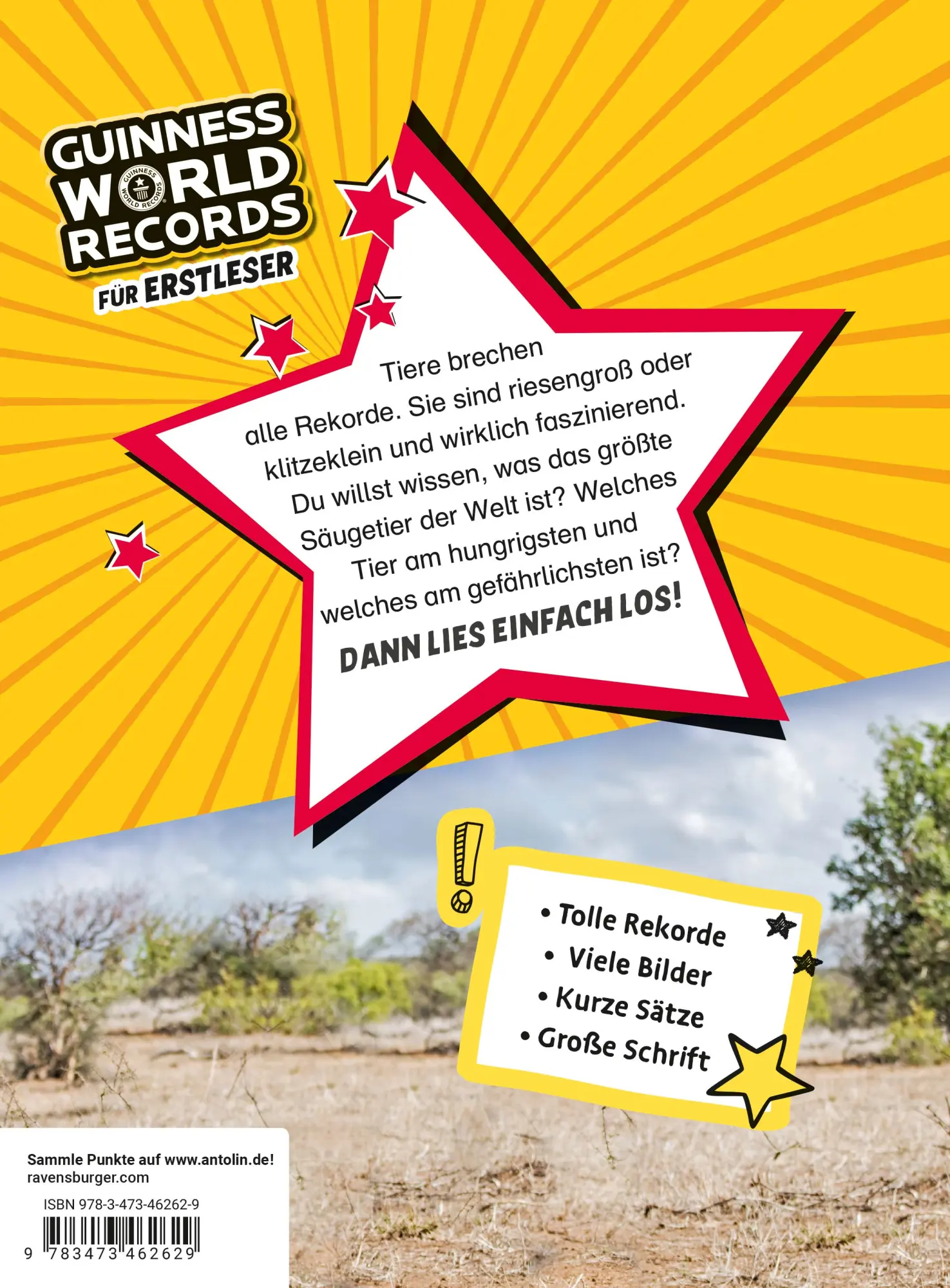 Rückseite: 9783473462629 | Guinness World Records - Tiere | Buch | 64 S. | Deutsch | 2023