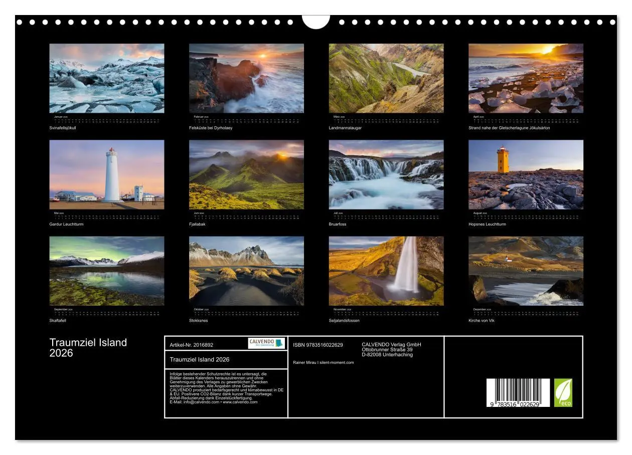 Bild: 9783516022629 | Traumziel Island 2026 (Wandkalender 2026 DIN A3 quer), CALVENDO...