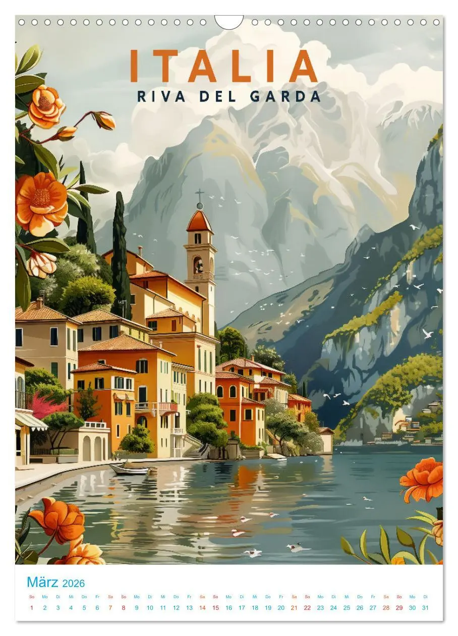 Bild: 9783516262629 | Italien - Old School Poster Style (Wandkalender 2026 DIN A3 hoch),...