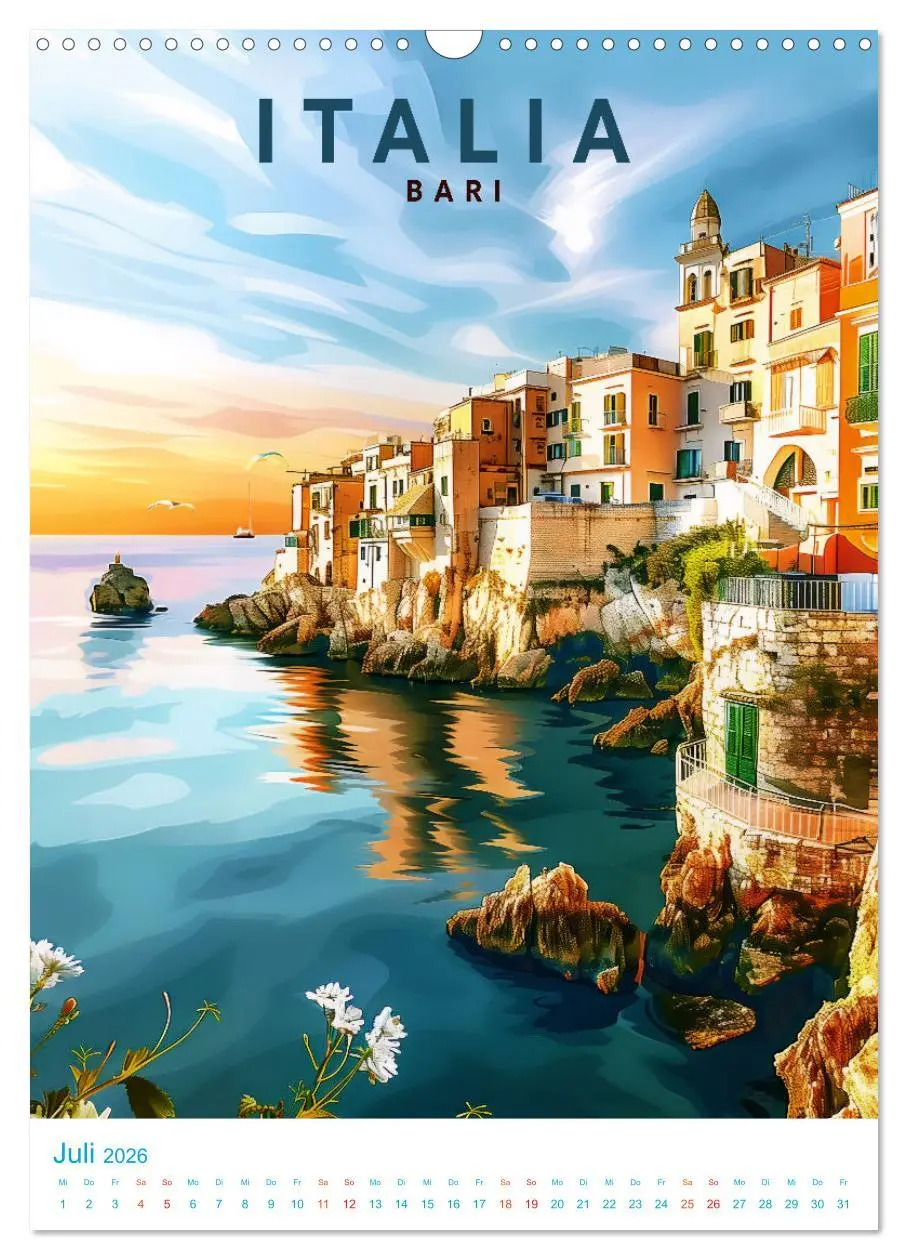 Bild: 9783516262629 | Italien - Old School Poster Style (Wandkalender 2026 DIN A3 hoch),...