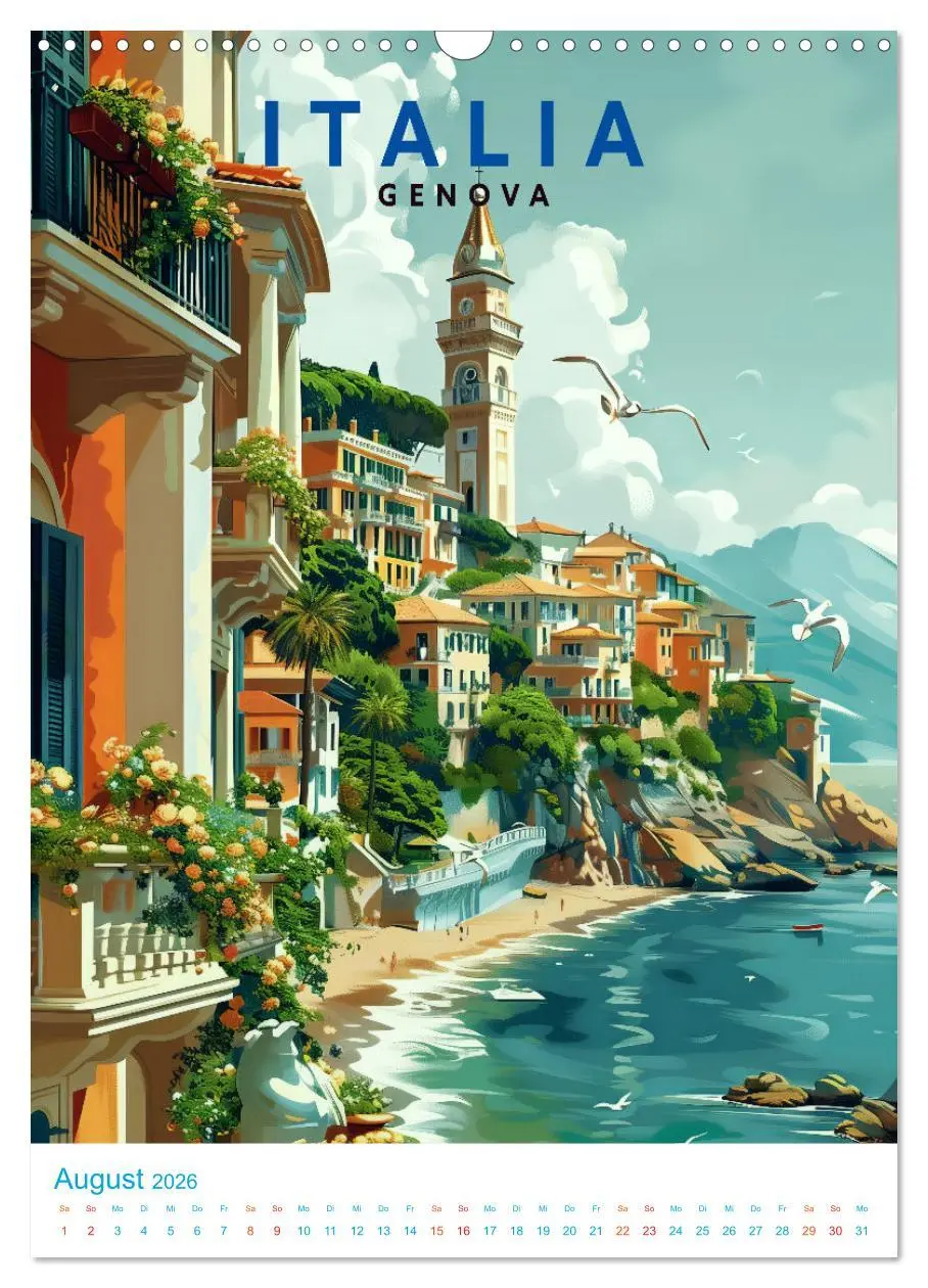 Bild: 9783516262629 | Italien - Old School Poster Style (Wandkalender 2026 DIN A3 hoch),...