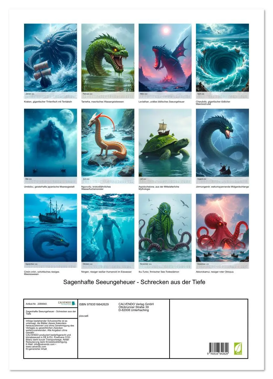 Bild: 9783516642629 | Sagenhafte Seeungeheuer - Schrecken aus der Tiefe (Wandkalender...