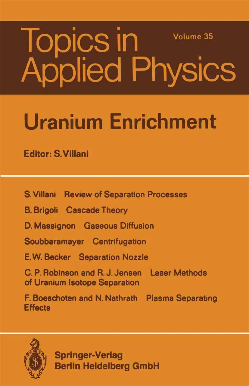 Cover: 9783662312629 | Uranium Enrichment | S. Villani | Taschenbuch | xi | Englisch | 2014