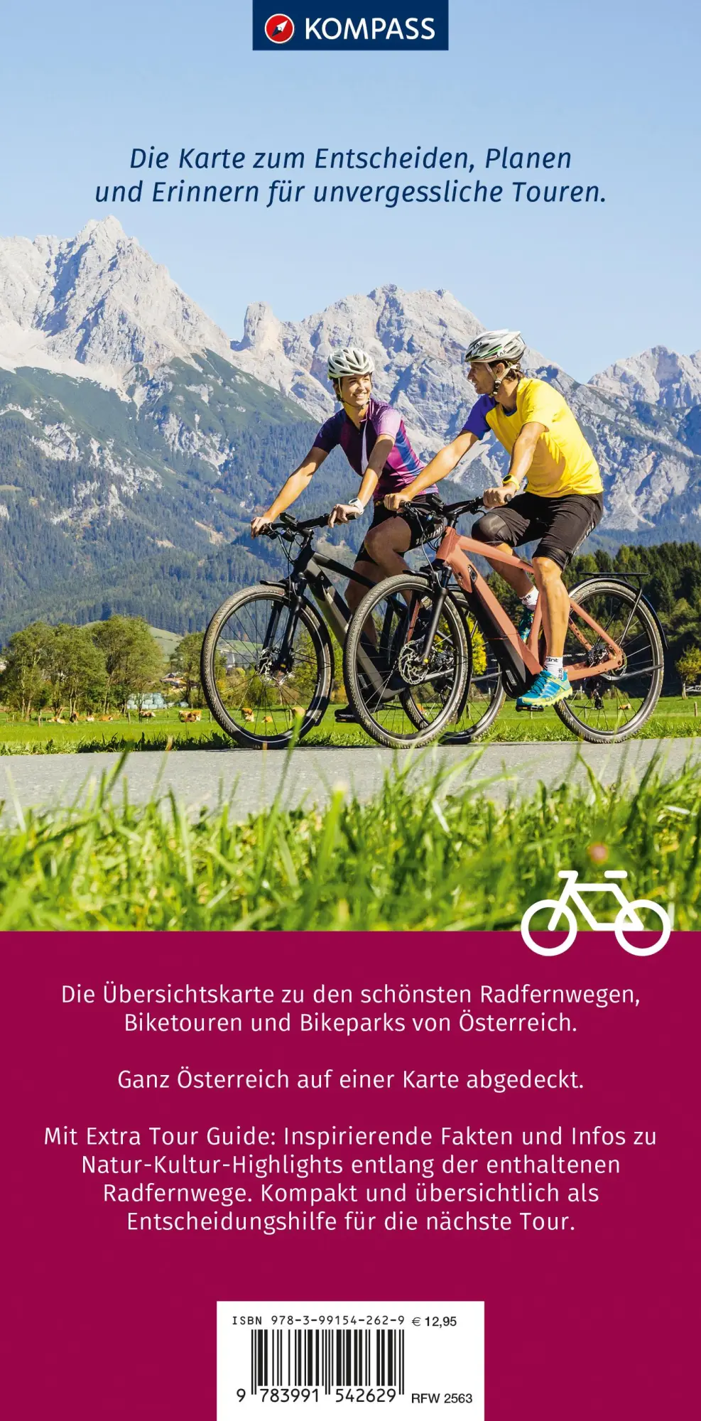Rückseite: 9783991542629 | KOMPASS Radfernwegekarte Radfernwege &amp; Biketouren Österreich -...