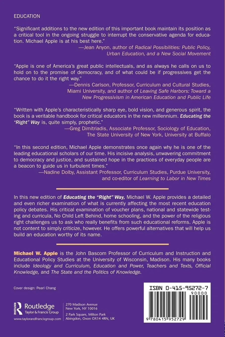 Rückseite: 9780415952729 | Educating the Right Way | Markets, Standards, God, and Inequality