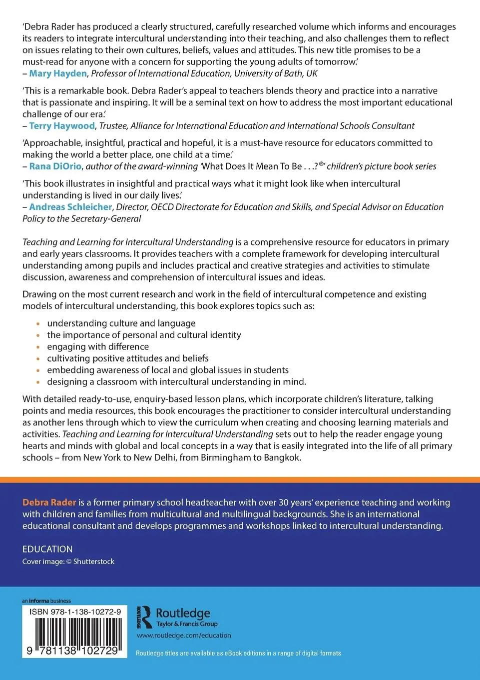 Rückseite: 9781138102729 | Teaching and Learning for Intercultural Understanding | Debra Rader