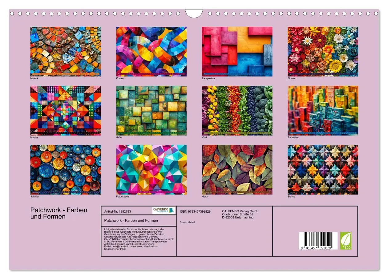 Bild: 9783457392829 | Patchwork - Farben und Formen (Wandkalender 2026 DIN A3 quer),...