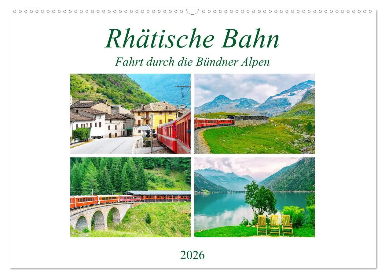Cover: 9783457772829 | Rhätische Bahn - Fahrt durch die Bündner Alpen (Wandkalender 2026...