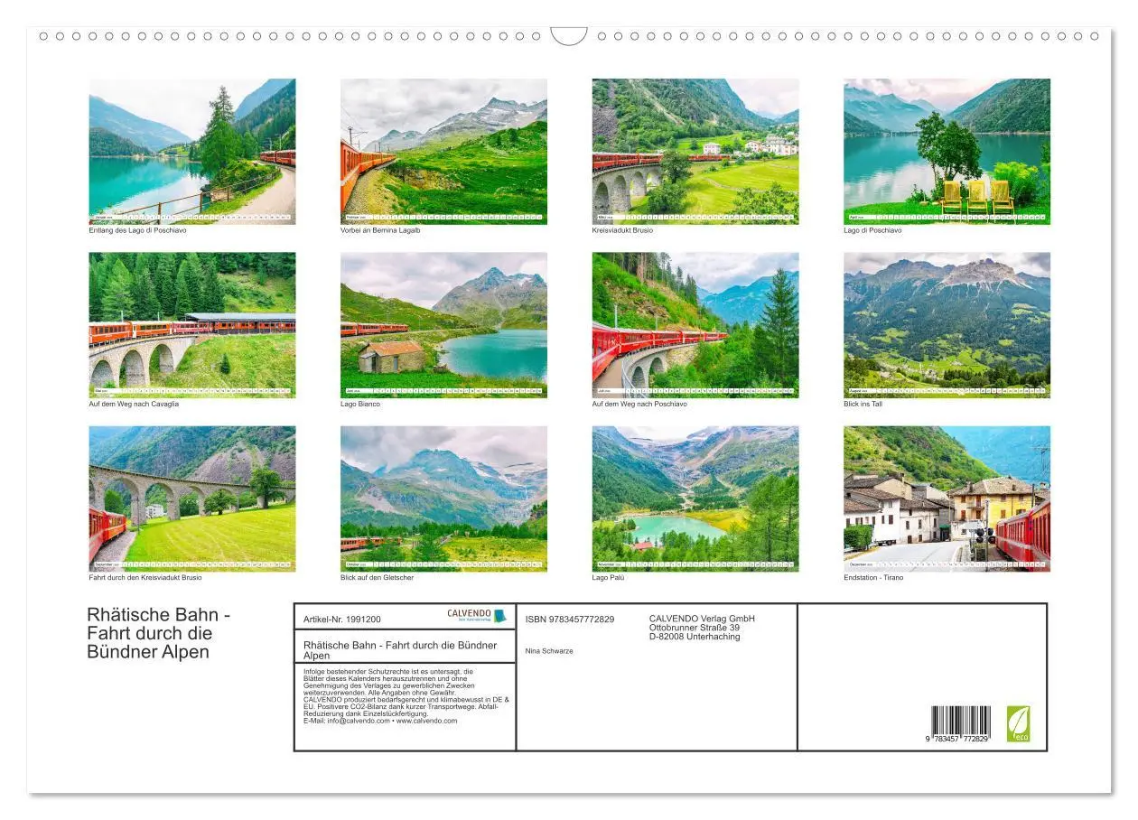 Bild: 9783457772829 | Rhätische Bahn - Fahrt durch die Bündner Alpen (Wandkalender 2026...
