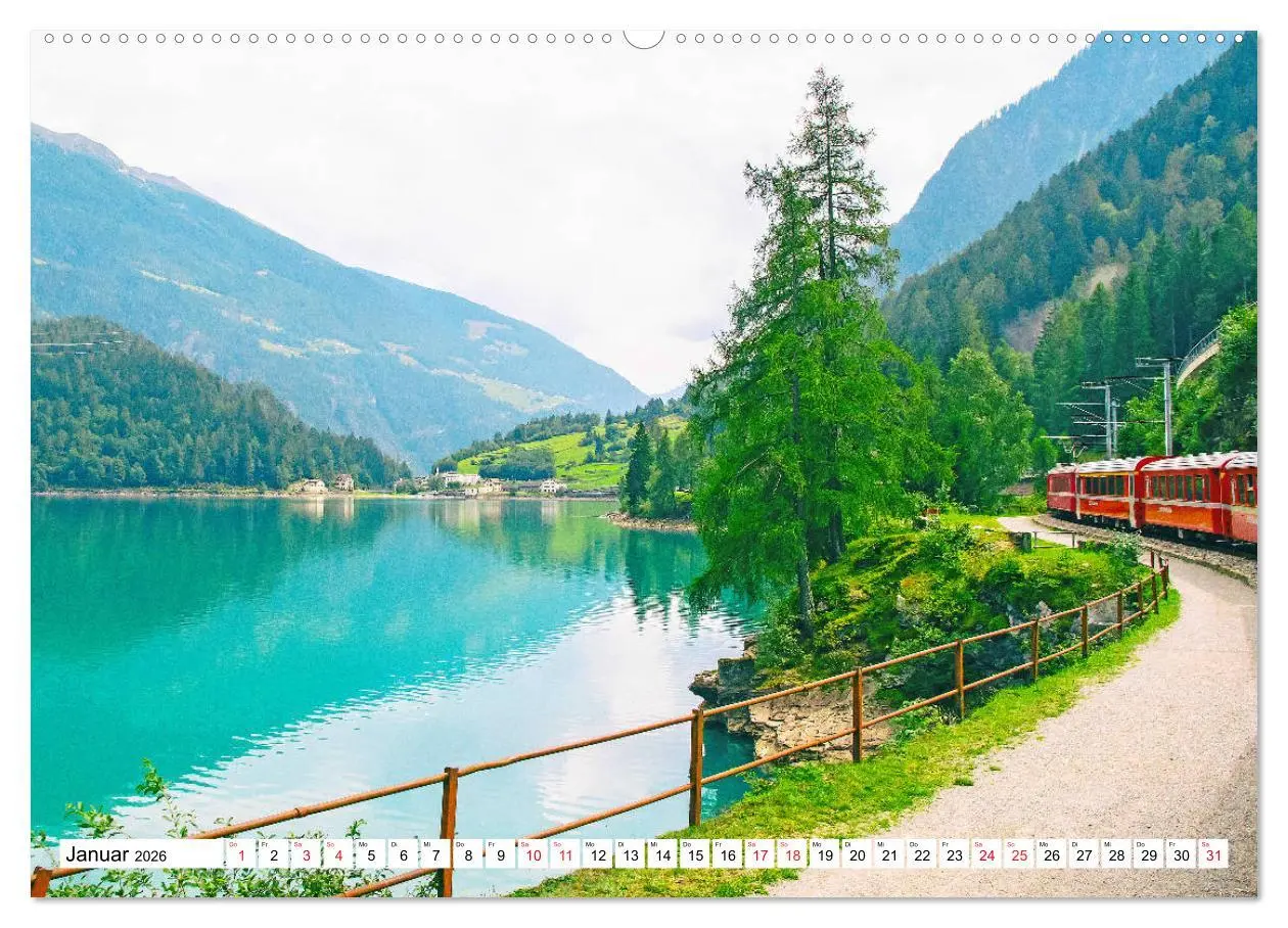 Bild: 9783457772829 | Rhätische Bahn - Fahrt durch die Bündner Alpen (Wandkalender 2026...