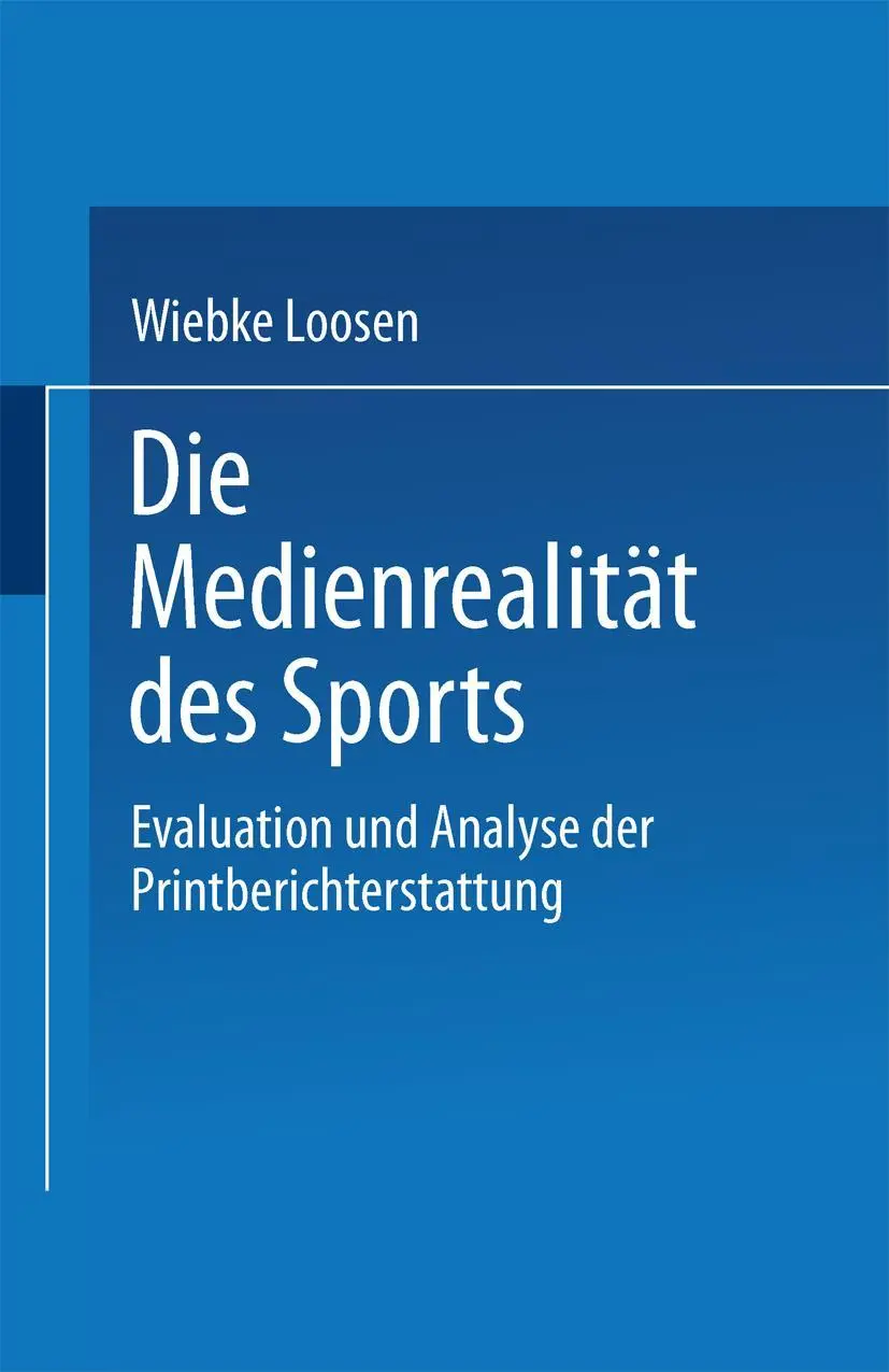 Cover: 9783824442829 | Die Medienrealität des Sports | Wiebke Loosen | Taschenbuch | x | 1998