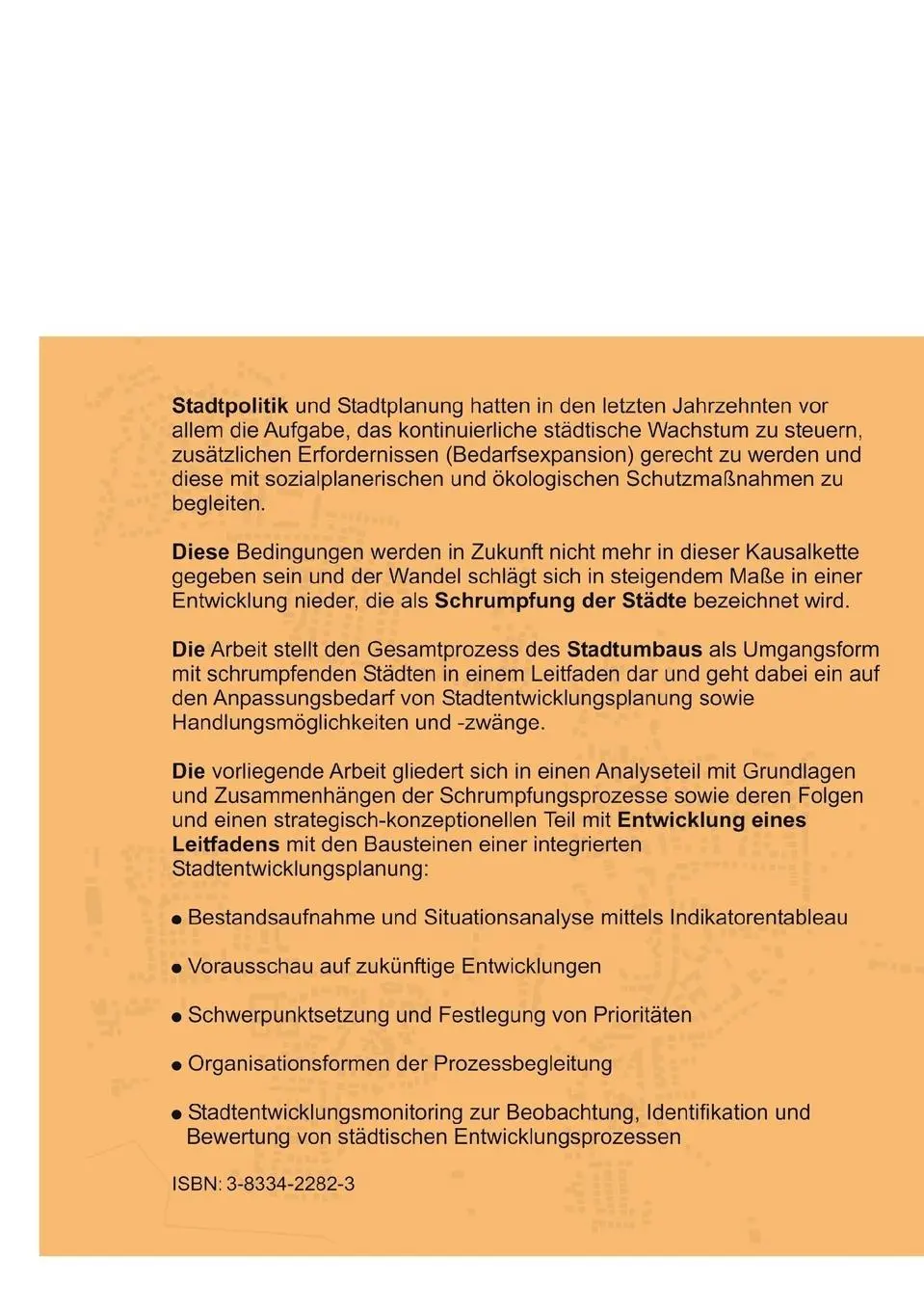Rückseite: 9783833422829 | Stadtentwicklung unter Schrumpfungsbedingungen | Silke Weidner | Buch