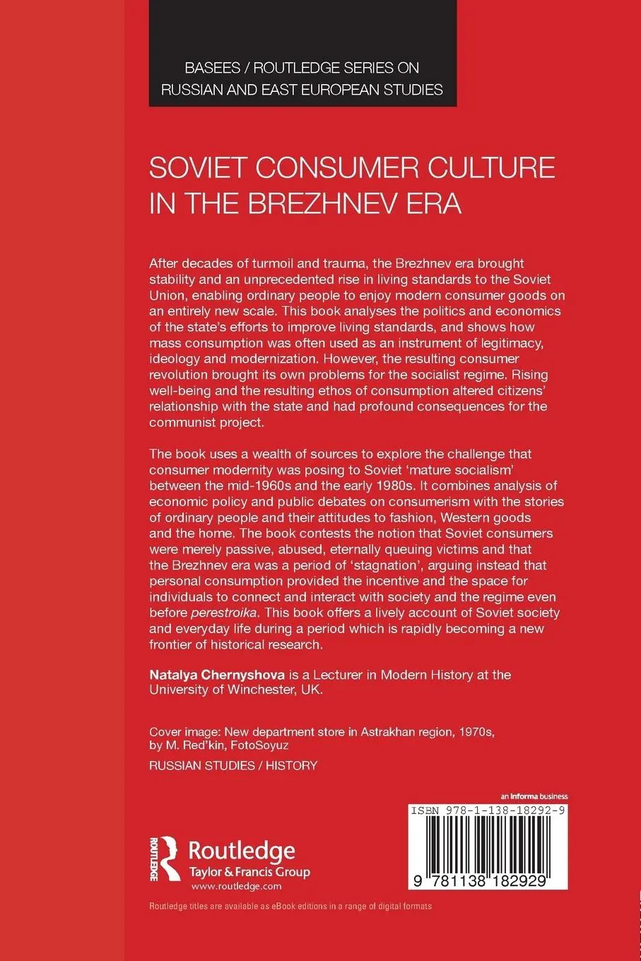 Rückseite: 9781138182929 | Soviet Consumer Culture in the Brezhnev Era | Natalya Chernyshova