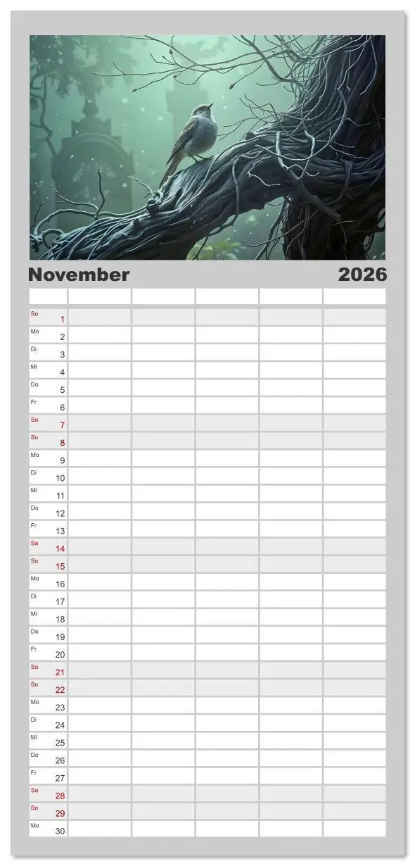 Bild: 9783516612929 | Familienplaner 2026 - Schattenkuss - Tiere in den Armen der Nacht...